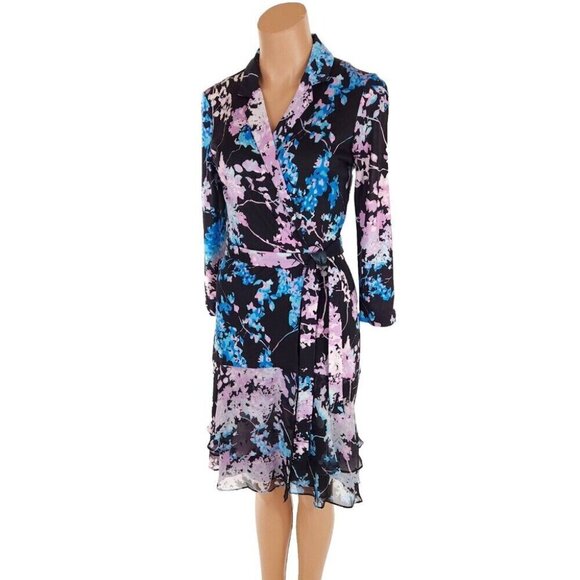 Diane von Furstenberg Cathy Floral Daze Silk Wrap Dress Size 4 S DVF - Picture 4 of 14